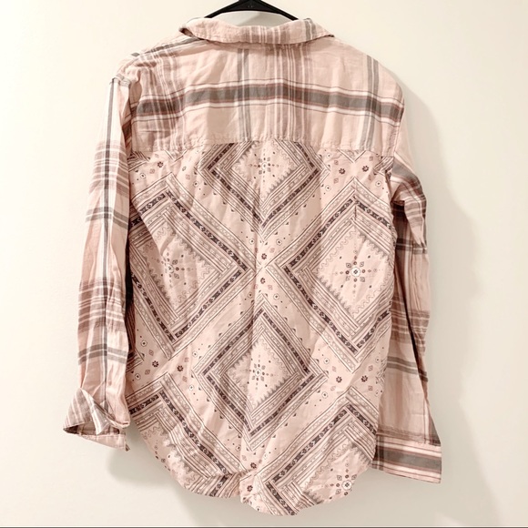 Mudd Pink Plaid Flannel - Picture 2 of 3